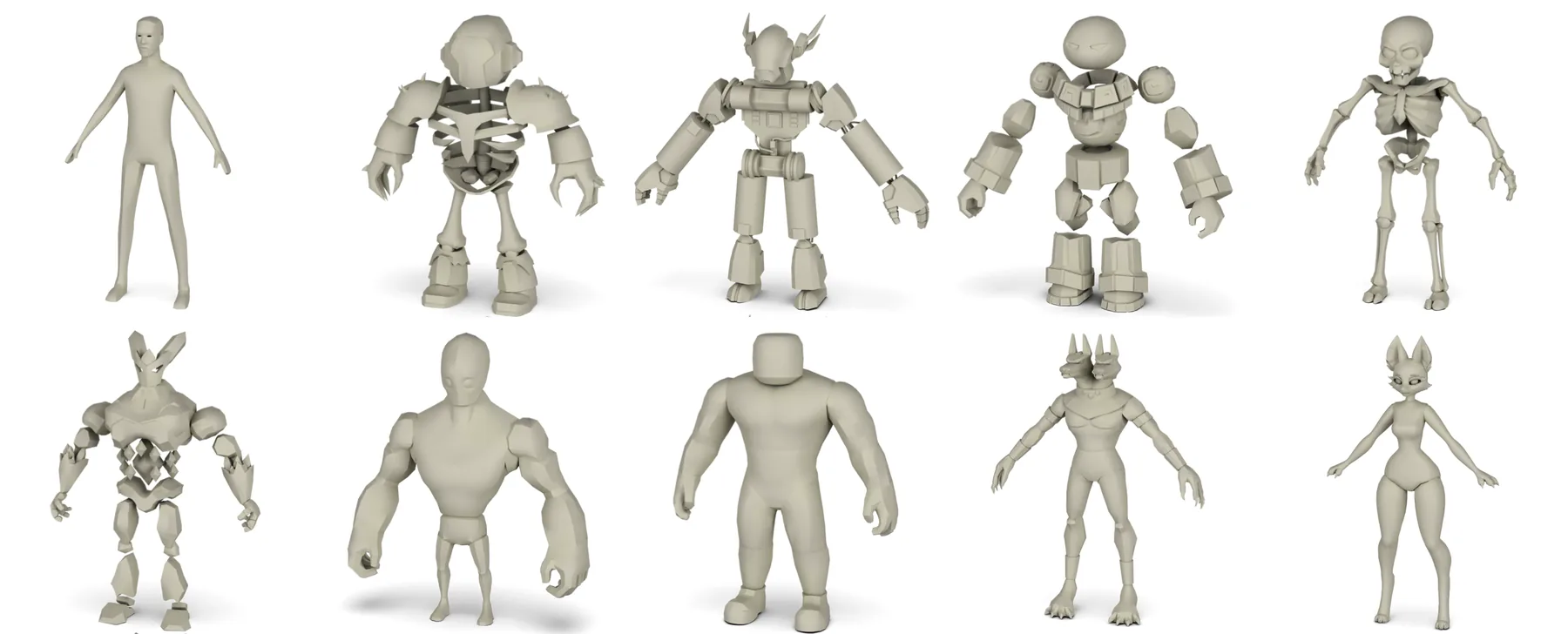 Panel showing the avatars undressed