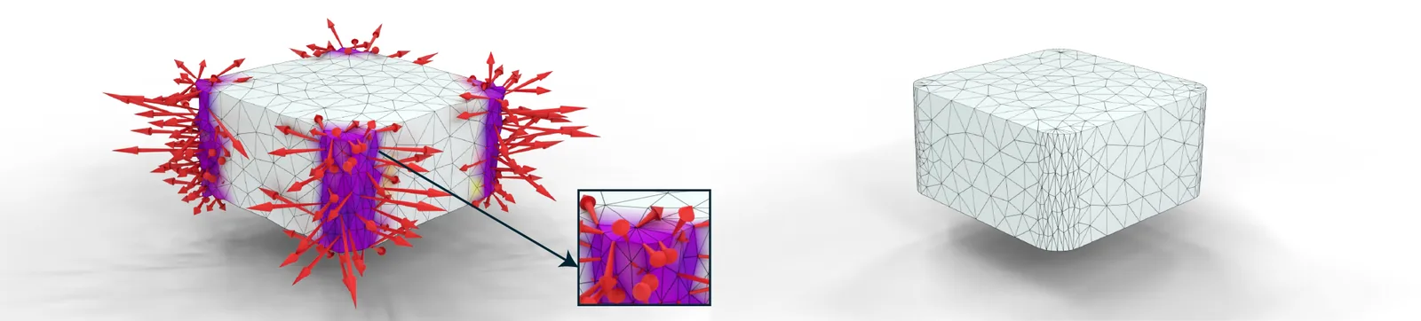 Comparison showing spurious collision forces in IPC removed by our method